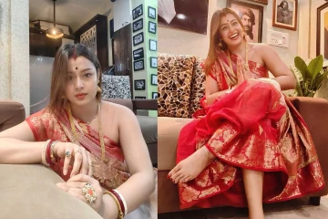 ரவிக்கையில்லா சேலையில் மயக்கும் நடிகை மோக்‌ஷா!! புகைப்படங்கள்..
