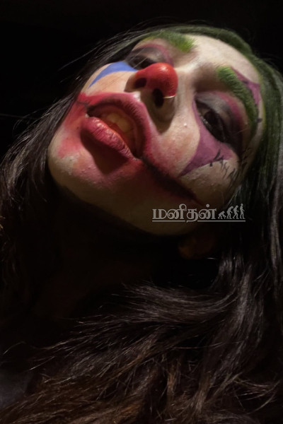 முகமெல்லாம் சாயத்துடன் வந்து மிரட்டும் வனிதா மகள்.. பார்த்ததும் அரண்டு போன நெட்டிசன்கள் | Vanitha Daughter New Joker Getup Photos Viral