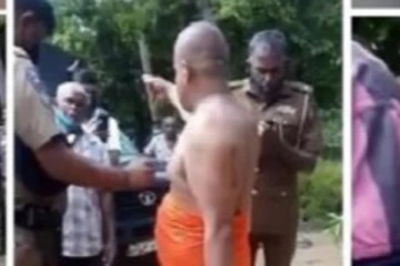 மது போதையில் விகாரை வளாகத்திற்குள் பிக்கு சண்டித்தனம்- அடக்க முடியாது வேடிக்கை பார்த்த பொலிஸார்!