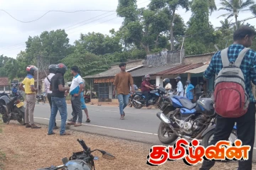 தர்மபுரம் பகுதியில் இடம்பெற்ற விபத்தில் பெண்ணொருவர் படுகாயம்