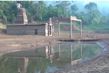 காசல்ரீ  நீர்த்தேக்கத்தில் வரலாறு காணாத அளவு நீர் வற்றியுள்ளது! (Photos)