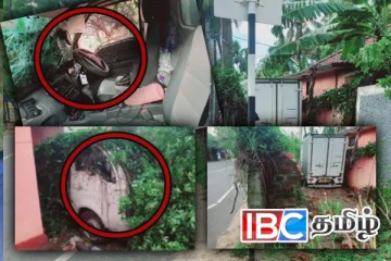 மதிலை உடைத்துக் கொண்டு வீட்டுக்குள் புகுந்த லொறி