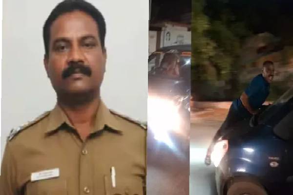 எஸ்எஸ்ஐ செய்த மோசமான வேலை - காரின் மேல் கதறிய இளைஞர்! | Si Dragging Biker On Car Bonnet In Tirunelveli
