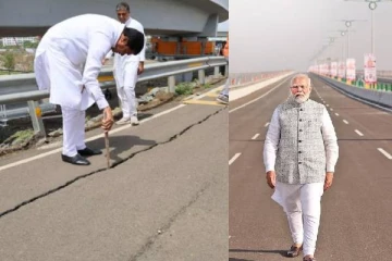 பிரதமர் மோடி திறந்த அடல் சேது பாலம்..5 மாதத்திலேயே பிளந்துகொண்டதாக குற்றசாட்டு!