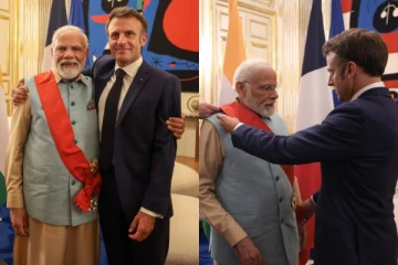 இந்திய பிரதமர் மோடிக்கு உயரிய விருது வழங்கி பிரான்ஸ் கவுரவிப்பு