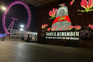 லண்டனில் கம்பீரமாக காட்சிப்படுத்தப்பட்ட தமிழீழ தேசியக் கொடி! மாவீரர்களுக்கு அஞ்சலி(படங்கள்)